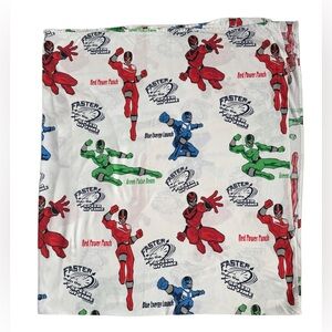 Vintage Power Rangers Full Flat Sheet Y2K Kids Bedding